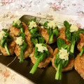 桃屋誰's cooksnap of when they made 豚の一口ハンバーグをにらと一緒に♪.
