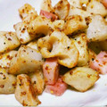 たべみじ's cooksnap of when they made 揚げ里芋とベーコンの粒マスタード炒め.