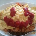 いわもっさん's cooksnap of when they made 簡単本格チキンライスのプレーンオムライス.