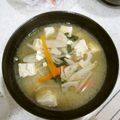 ハナレ's cooksnap of when they made 味噌少なめで旨みそ汁～ニラとごぼう.