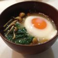 ムニくう's cooksnap of when they made 落としたまご入り味噌汁.