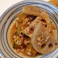 satokohime's cooksnap of when they made 南瓜と蓮根のそぼろ煮～酢と胡麻で.
