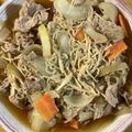 海天藍's cooksnap of when they made 簡単♫豚こまと玉ねぎのすき焼き風.