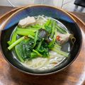 富士山泰山's cooksnap of when they made 超簡単！もつ鍋風（ニンニク＊醤油）うどん.