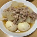 ひーちゃん's cooksnap of when they made 豚肉、大根、卵の煮物♪.