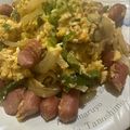 Sーアニィ's cooksnap of when they made 玉葱とウインナーのスクランブルエッグ.