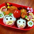 ニッコウ's cooksnap of when they made 簡単　はなかっぱ　ももかっぱ等キャラ弁当.