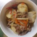 あさにん's cooksnap of when they made 根菜入り里芋と牛肉の煮物オクラ添え.
