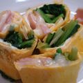 リスのしっぽ's cooksnap of when they made ほうれん草＆ハムチーズの厚焼き玉子❤.