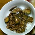 単！！'s cooksnap of when they made ナスと挽き肉で♪甘辛味噌丼.