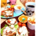 ゃぁゃ's cooksnap of when they made 肉みそトマトトースト　レタス包み.