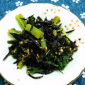 シャンプーハット's cooksnap of when they made ひじきと小松菜のおかかマスタード和え.