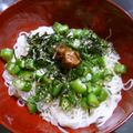 もさな's cooksnap of when they made 梅オクラそーめん！.