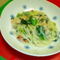 うっくう's cooksnap of when they made 牛乳で簡単！鮭クリームパスタ.