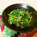 nekoland's cooksnap of when they made 超簡単！春菊とツナのごま和え.