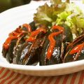 baromaman's cooksnap of when they made 茄子のベーコンはさみ焼き.