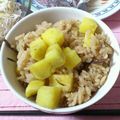 朋の介's cooksnap of when they made 味付け簡単！塩昆布だけで…さつま芋ご飯♪.