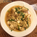 chisato67's cooksnap of when they made 豆腐・さんまの蒲焼缶・ニラの卵とじ.
