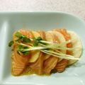 みぃはるひぃ's cooksnap of when they made サーモンと大根のわさびマリネ.