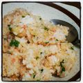 hitomiyuri's cooksnap of when they made 簡単！ガーリックたらこチャーハン.