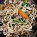 もものすけのまま's cooksnap of when they made 捨てるはずのセロリ葉っぱで絶品焼うどん.