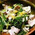 arashianko's cooksnap of when they made 水菜としめじの簡単お浸し☆.