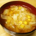 ぽりぽり拓庵's cooksnap of when they made 炒めキャベツのごま味噌汁.