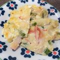 run※'s cooksnap of when they made 豆腐とカニカマのふわふわ焼き.
