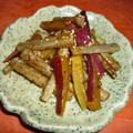 Jock's cooksnap of when they made 揚げサツマイモとゴボウの甘辛風味.