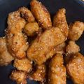 あやた３'s cooksnap of when they made 鶏ささ身で！揚げない鶏唐の甘酢ごま和え.
