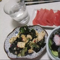 きらり流れ星's cooksnap of when they made ごま油香る☆木綿豆腐とワカメの韓国風和え.