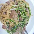 えんそく's cooksnap of when they made 豚バラ肉と水菜のわさび醤油ﾊﾟｽﾀ.