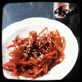 toyochiri's cooksnap of when they made さきいかのコチュジャン和え.