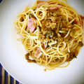 shokokana's cooksnap of when they made 野沢菜ときのこの和風パスタ.