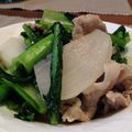３丁目のテラ's cooksnap of when they made カブと小松菜の炒め物.