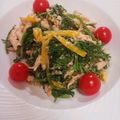 ＳＯＲＡＯＢＡ's cooksnap of when they made ♥ニンジンの葉と鶏ささみのごま和え♥.
