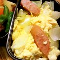 月見なっとう's cooksnap of when they made ｳｲﾝﾅｰと玉葱の卵とじ丼.