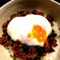 ボシ子's cooksnap of when they made いんげんとそぼろの甘辛丼＊温泉卵のせ＊.