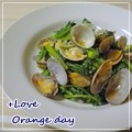 オレンジデイ's cooksnap of when they made 鉄分たっぷり☆小松菜とアサリ炒め.