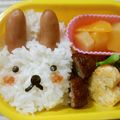 nikomi's cooksnap of when they made 超簡単☆ピンクのうさぎ ＊キャラ弁＊.