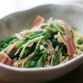 キャラメリーナ's cooksnap of when they made 菜の花とえのきベーコンパスタ.