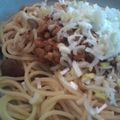 ようばん's cooksnap of when they made カフェメニュー♥簡単納豆しめじ和風パスタ.