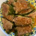 Tanabei☆'s cooksnap of when they made 豚挽肉でジュワ～！甘辛ピーマンの肉詰め♡.