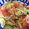 にこふわわ's cooksnap of when they made 簡単☆ズッキーニとトマトとツナのパスタ.