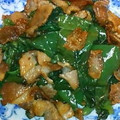 あざらしの赤ちゃん's cooksnap of when they made ＊つるむらさきと豚肉の中華炒め＊.