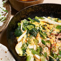 なおluna's cooksnap of when they made ちくわとほうれん草の卵炒め.