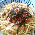 猫野あや's cooksnap of when they made ねぎ＆しめじ入り 納豆スパゲッティ.