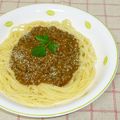 ちー（・＿・）'s cooksnap of when they made 残ったキーマカレーでスパゲッティ.