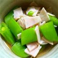 koyumix's cooksnap of when they made スナップえんどうとハム☆さっと煮.