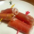 imamisaki's cooksnap of when they made 枝豆の生ハムチーズ巻き.